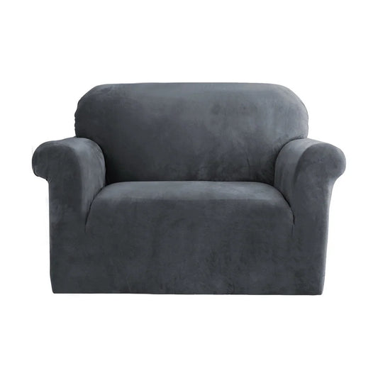 Grey sofa cover couch with covers seater velvet plush