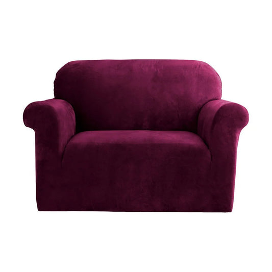 Sofa Cover Couch Covers 1 Seater Velvet Ruby