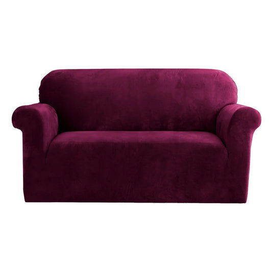 Sofa Cover Couch Covers 2 Seater Velvet Ruby