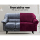 Sofa Cover Couch Covers 3 Seater Velvet - Ruby Red