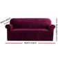 Red velvet sofa cover couch with cover fabric and edge stitching