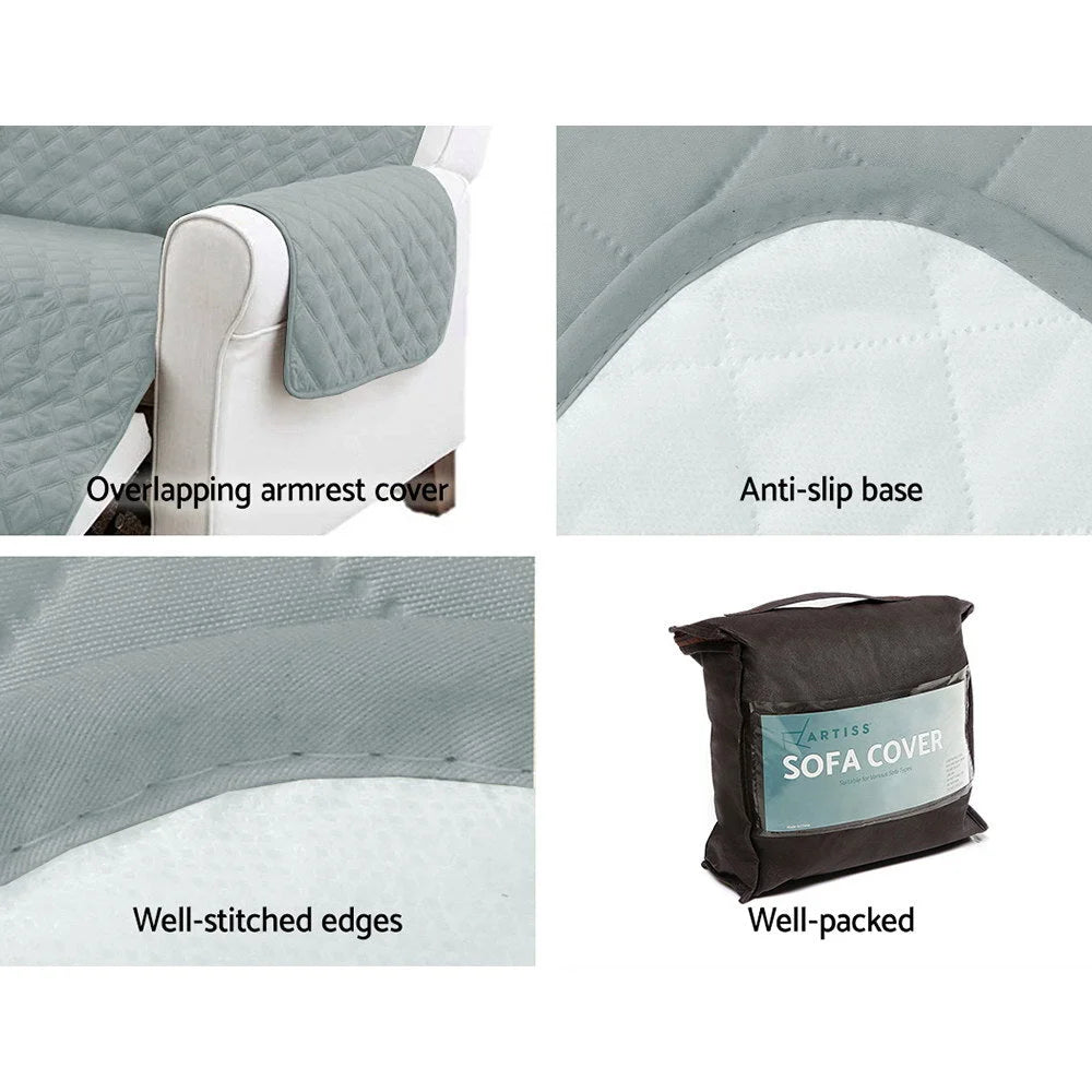 Sofa Cover Couch Covers 4 Seater 100% Water Resistant - Grey