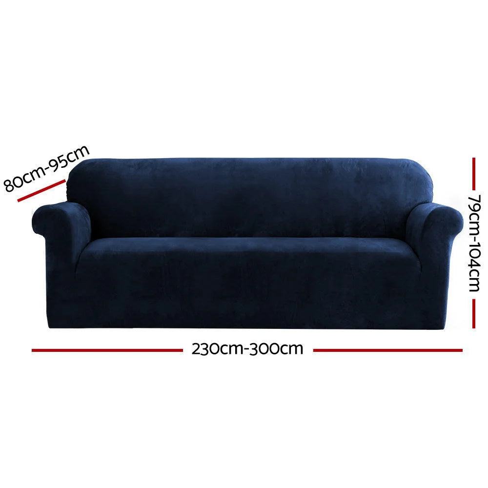 Sofa Cover Couch Covers 4 Seater Velvet sapphire 768