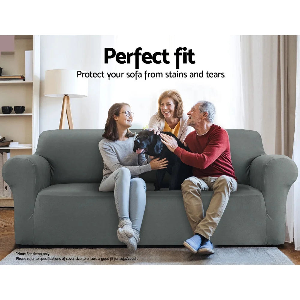 Sofa Cover Elastic Stretchable Couch Covers 2-Seater - Grey