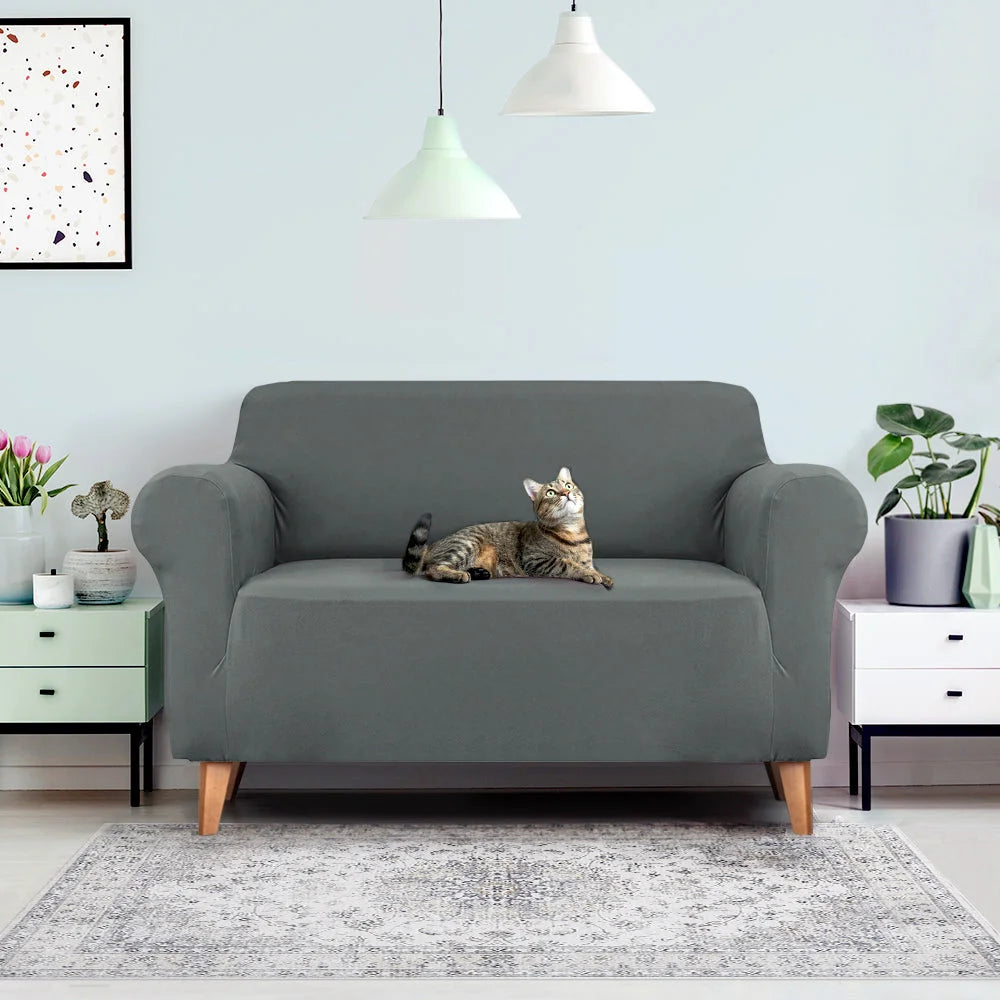 Sofa Cover Elastic Stretchable Couch Covers 2-Seater - Grey