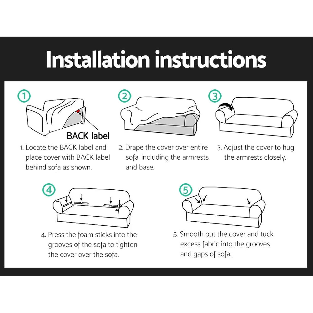 Sofa Cover Elastic Stretchable Couch Covers 3-Seater