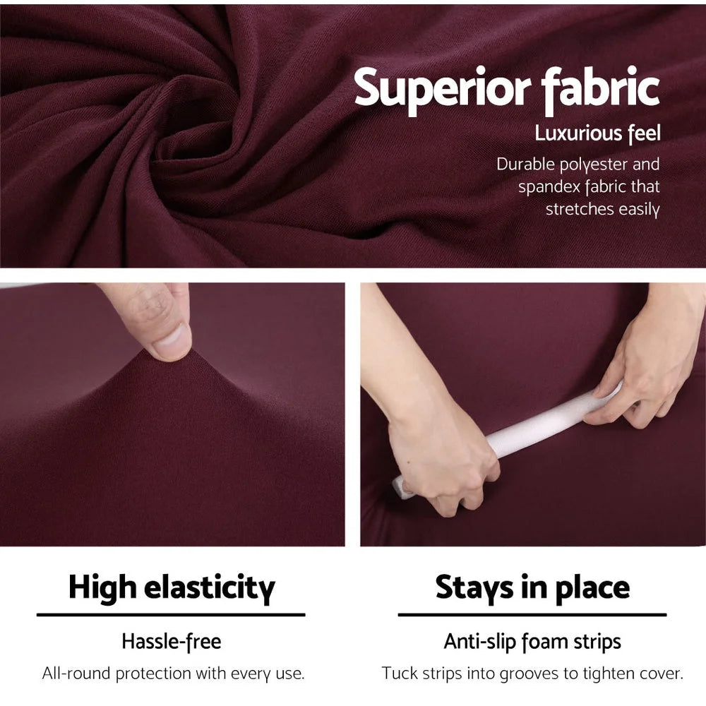 Sofa cover elastic with stretchable couch covers seater burgundy