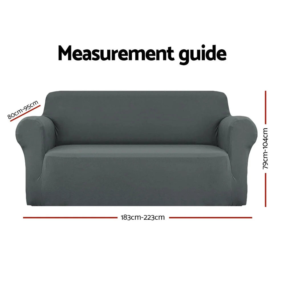 Sofa Cover Elastic Stretchable Couch Covers 3-Seater - Grey