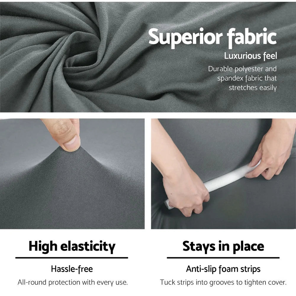 Sofa Cover Elastic Stretchable Couch Covers 3-Seater - Grey
