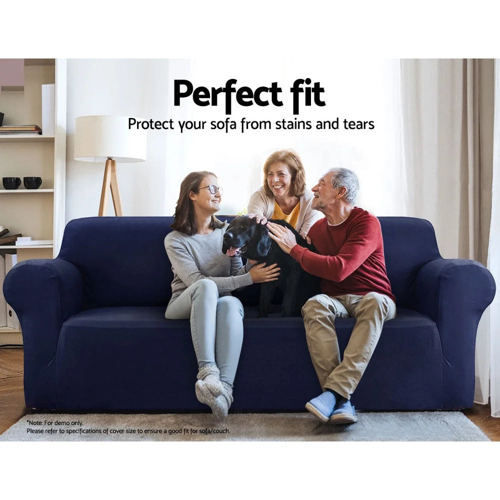 Sofa Cover Elastic Stretchable Couch Covers 3 Seater navy