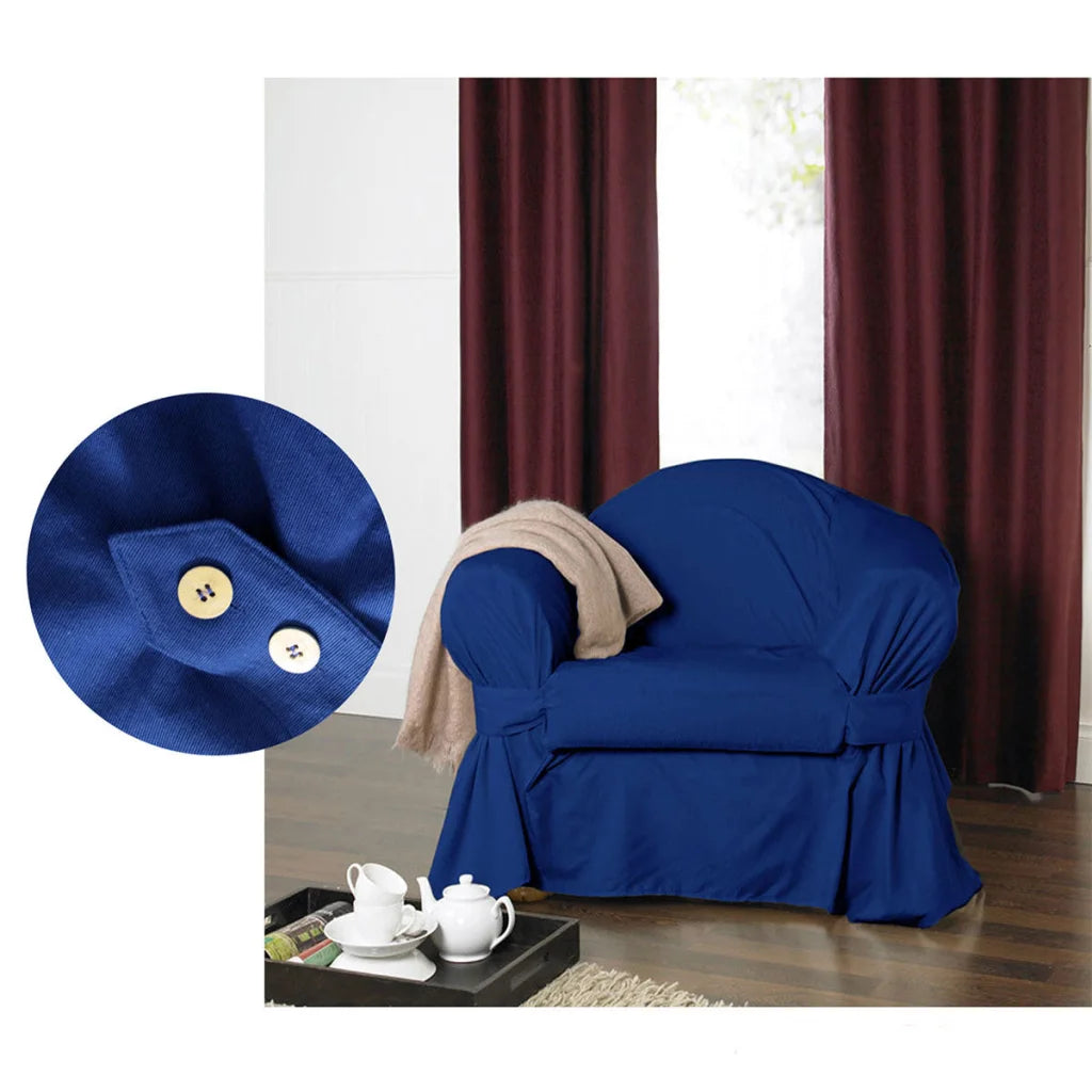 Sofa Cover IDC Homewares Cotton Navy (Pacific Blue) 1