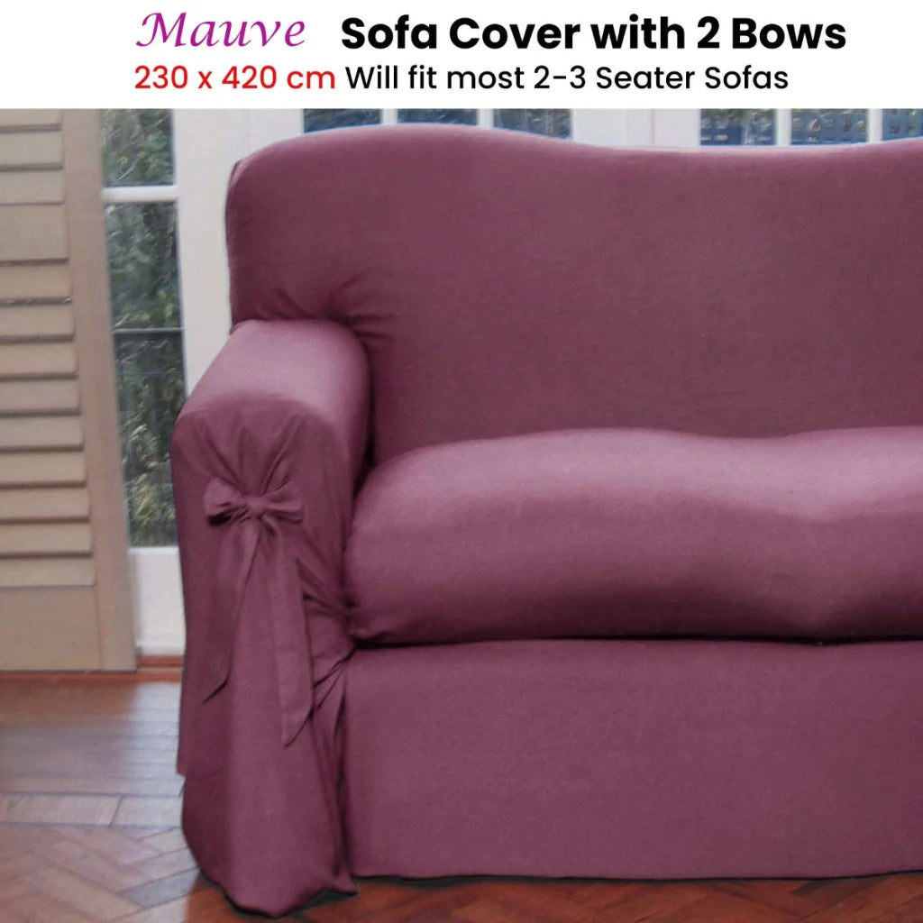 Sofa Cover Mauve 2 to 3 Seater 230 X 420cm - Furniture