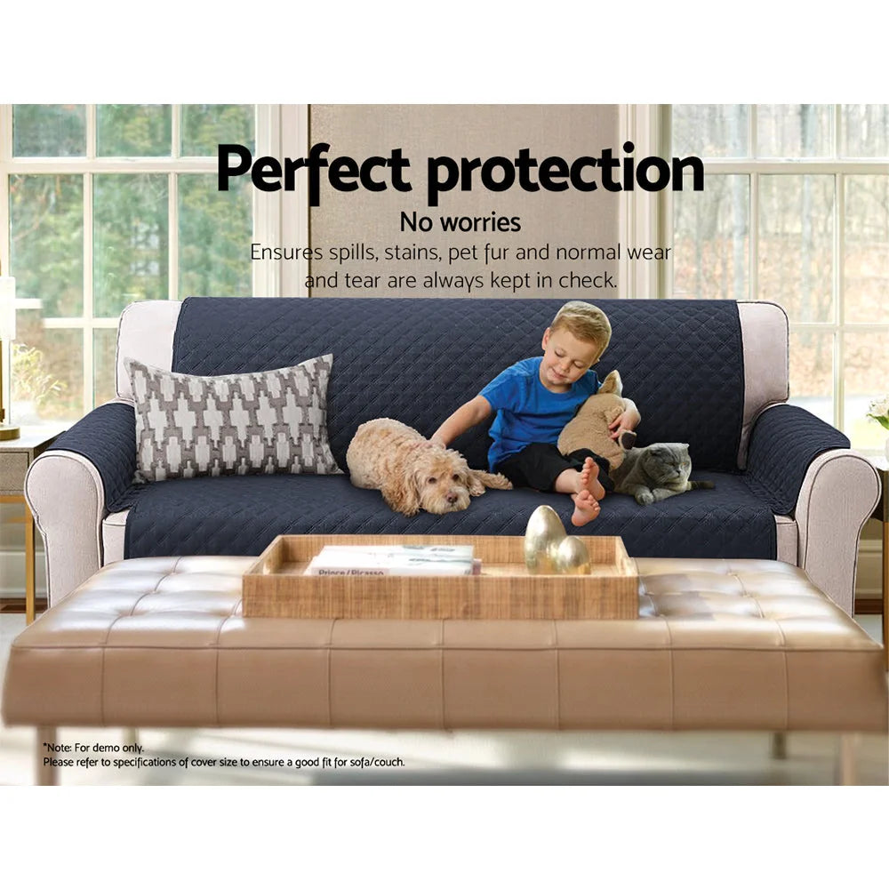 Sofa Cover Quilted Couch Covers Lounge Protector Slipcovers 3-Seater