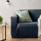 Sofa Cover Stretch Accessorize Asher Dark Blue with Square