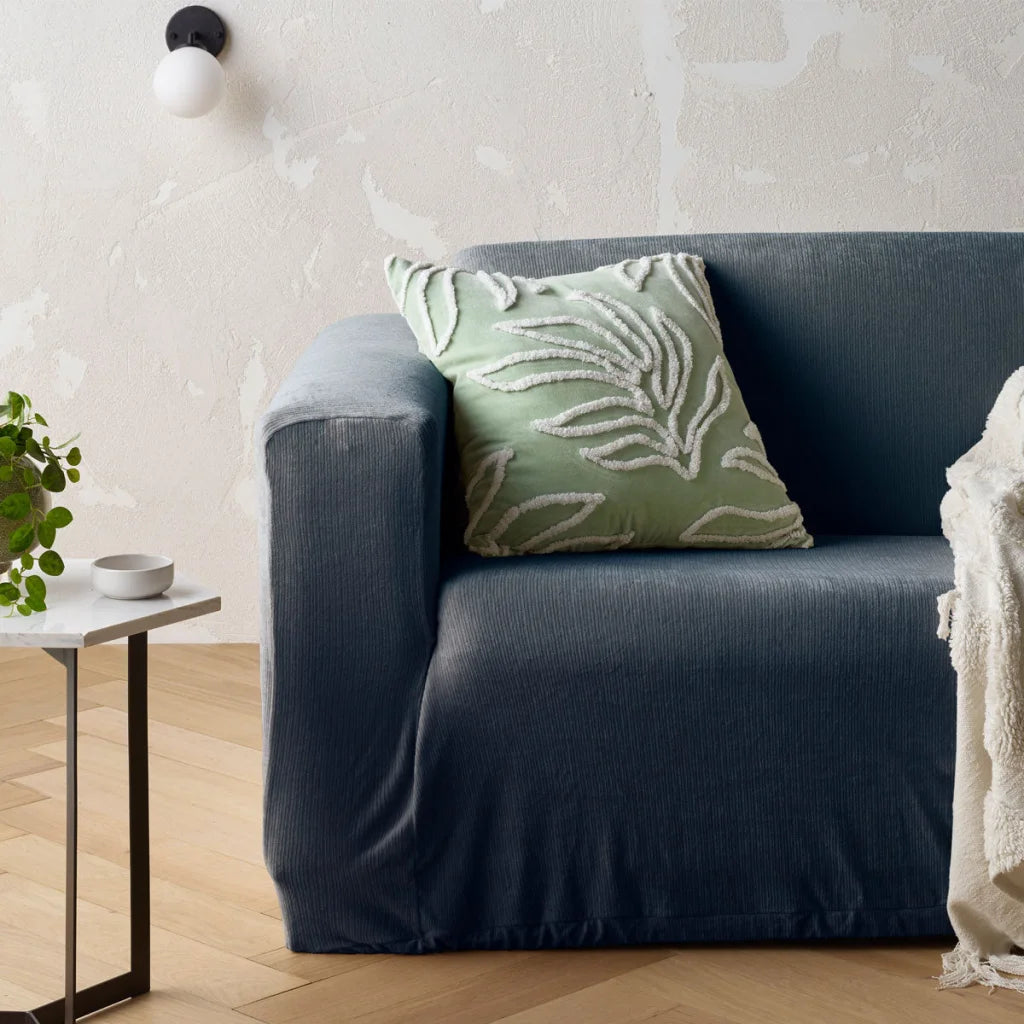 Sofa Cover Stretch Accessorize Asher Dark Blue with Square