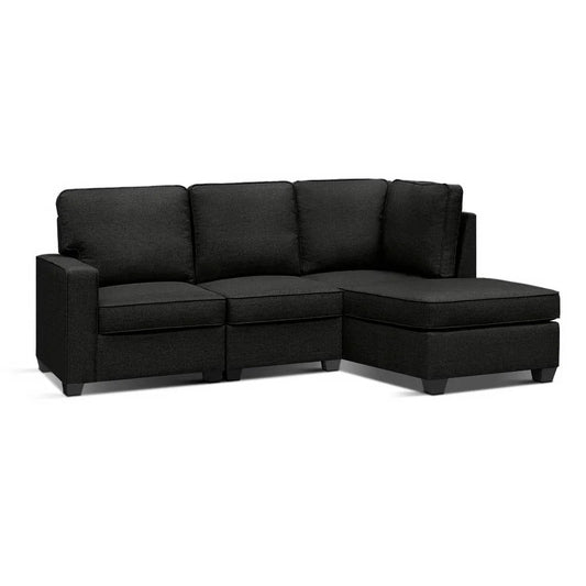 Sofa Lounge Set 4 Seater Chaise Chair Couch Fabric Dark