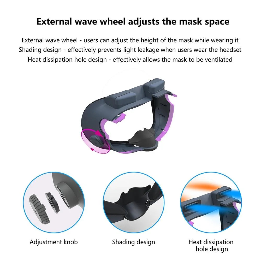 Soft Adjustable Vr Eye Mask Set For Meta Quest 3-1915197729559154691