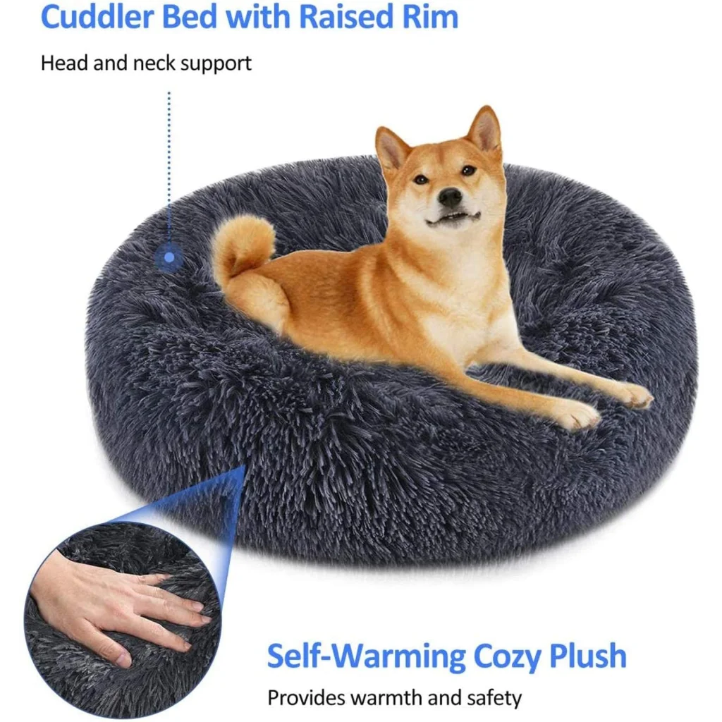 Soft Dog Bed Round Washable Plush Pet Kennel Cat Bed Mat