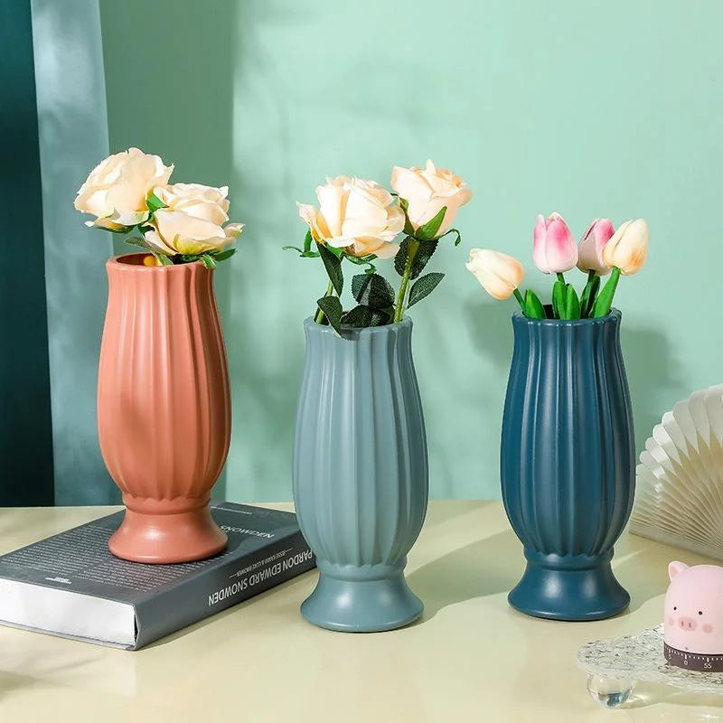 Soft Dried Flower Vase Arrangement for Living Room Decor