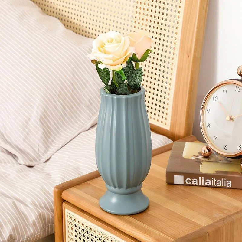 Soft Dried Flower Vase Arrangement for Living Room Decor