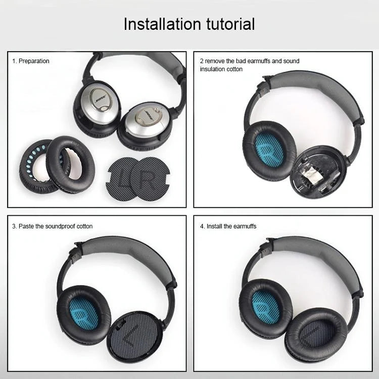 Soft Earmuff Headphone Jacket For Bose Qc2 / Qc15 / Ae2 / Qc25 - 1 Pair-1915198003396874245