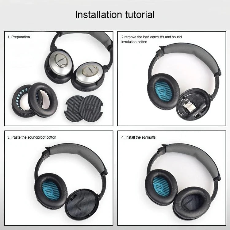 Soft Earmuff Headphone Jacket For Bose Qc2 / Qc15 / Ae2 / Qc25 - Dark Grey-1915197869162369029