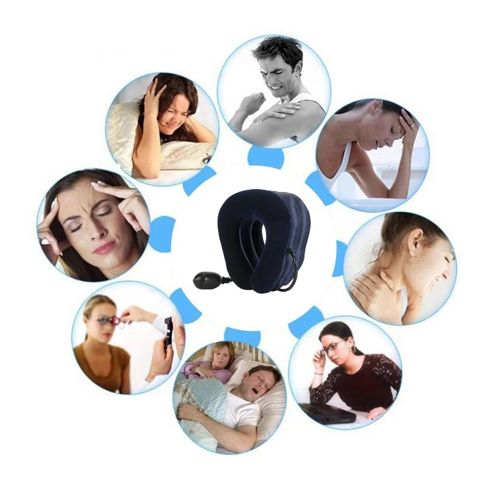 Soft Inflatable Neck Traction Device For Pain Relief Dark