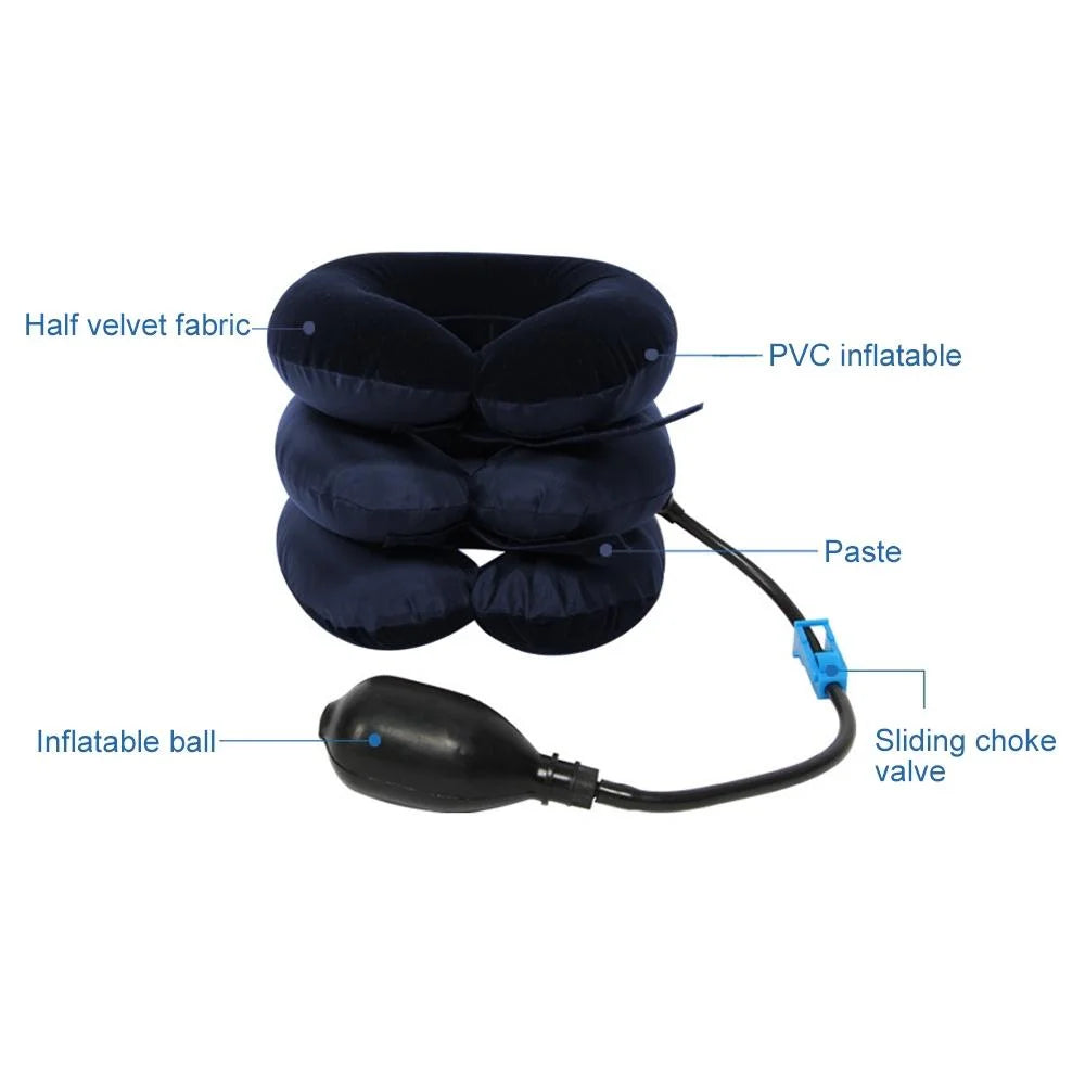Soft Inflatable Neck Traction Device For Pain Relief Dark