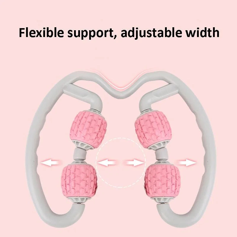 Soft Ring Leg Muscle Massage Roller - Pink - Health &