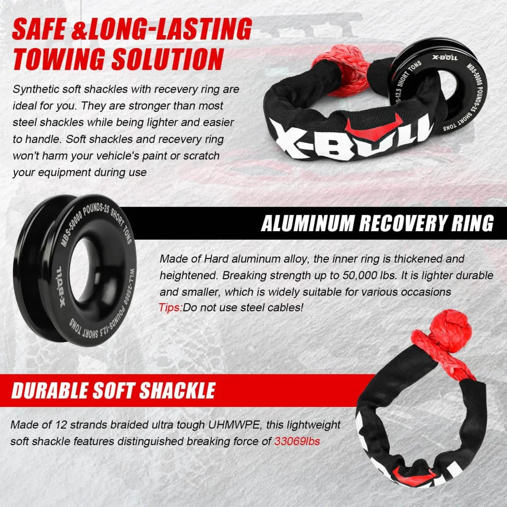 Soft Shackle Synthetic Rope Recovery Snatch Ring / Recovery