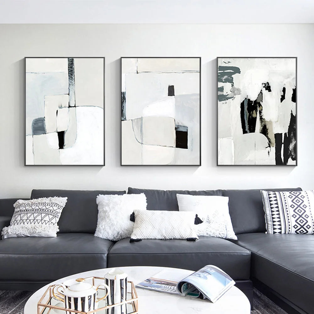 Soft Spoken Wall Art Canvas 70cmx100cm 3 Sets Black Frame