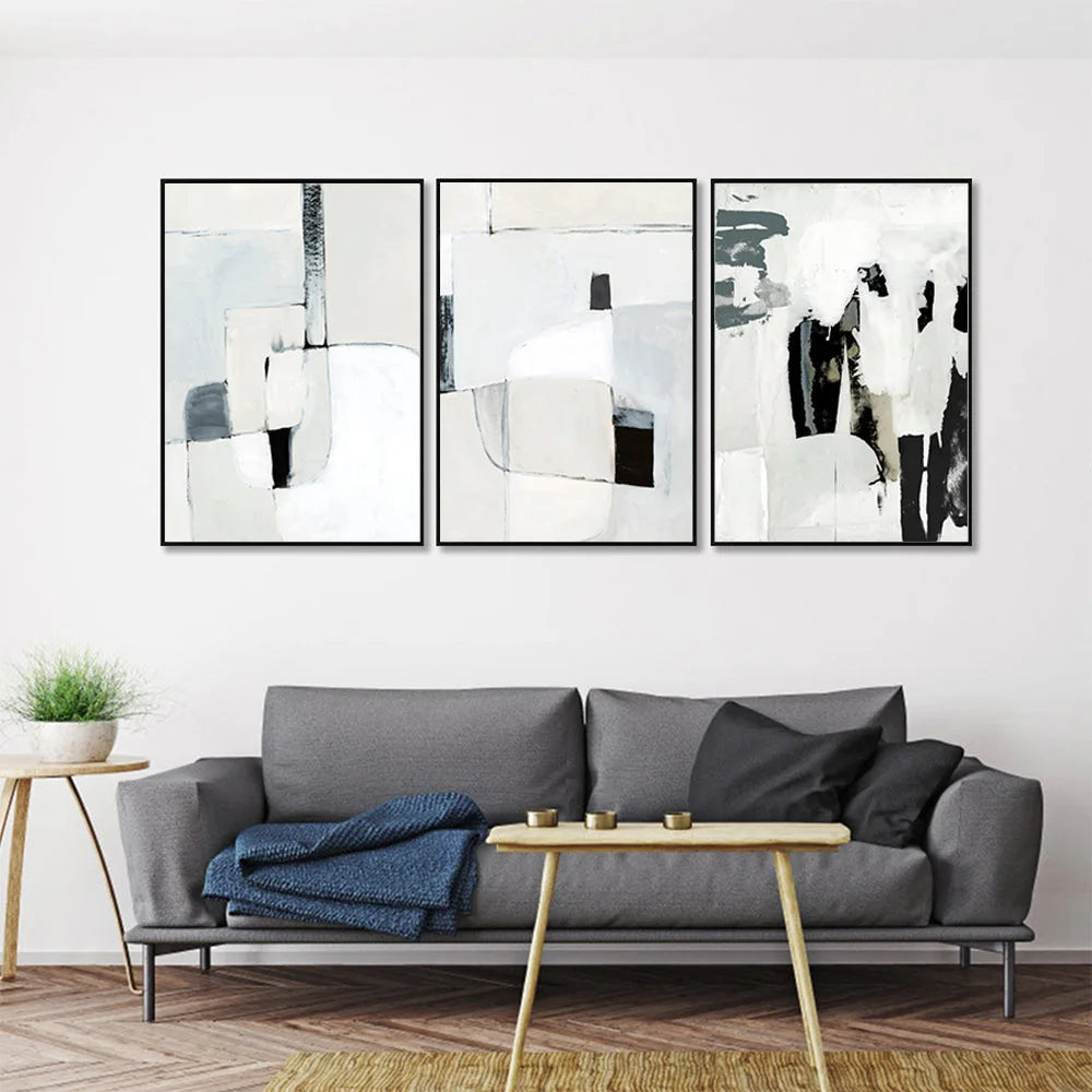 Soft Spoken Wall Art Canvas 80cmx120cm 3 Sets Black Frame