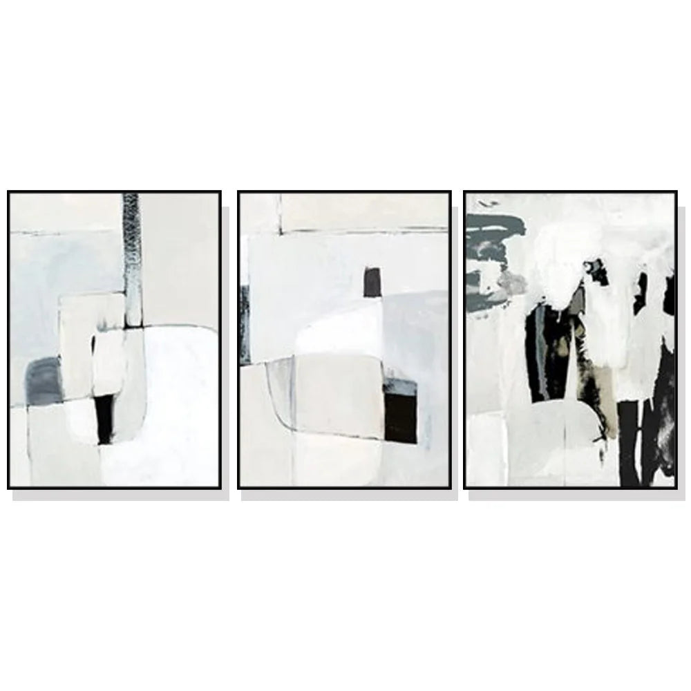 Soft Spoken Wall Art Canvas 80cmx120cm 3 Sets Black Frame