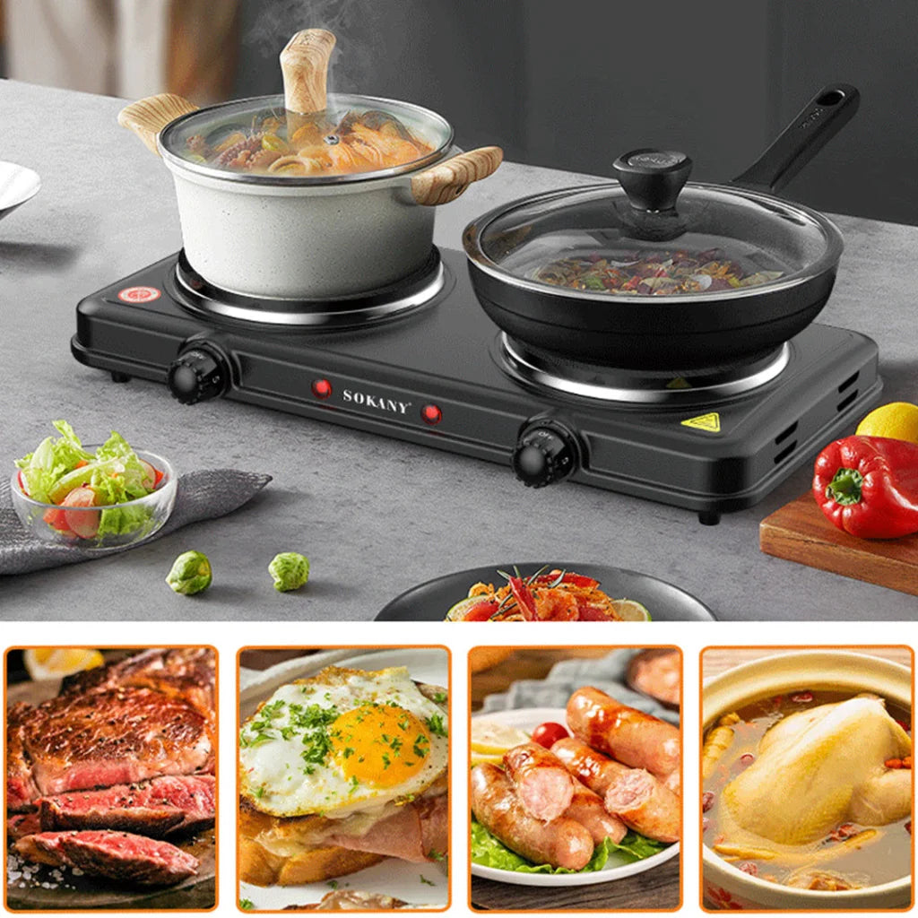 Sokany Electric Hot Plate Dual Burner for Fast