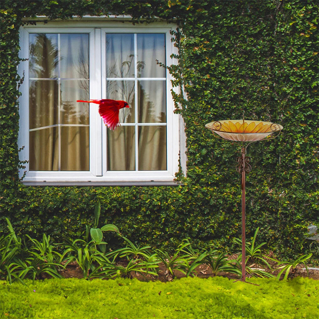Solar Bird Bath Feeder Fountain Deck Post Mount - Home &