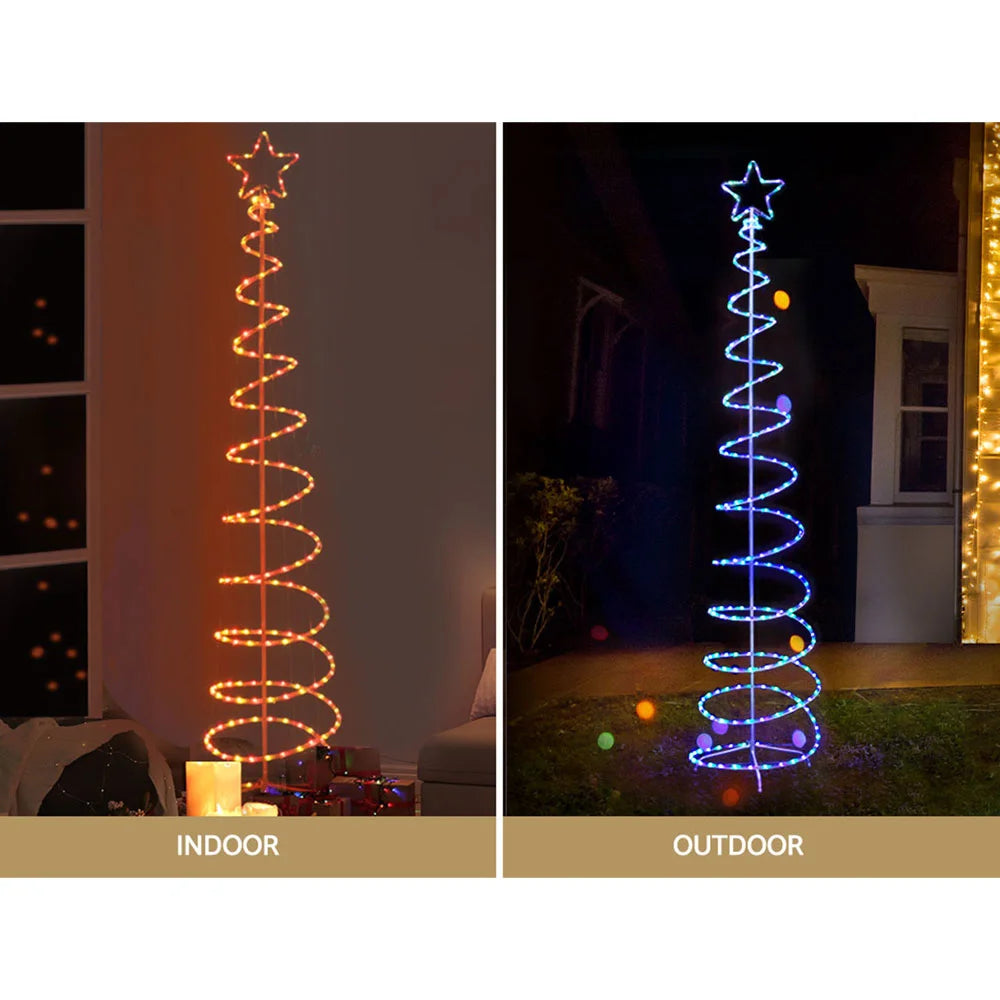 Solar Christmas Tree 2.4m Motif Lights 8 Modes Multi-Colour