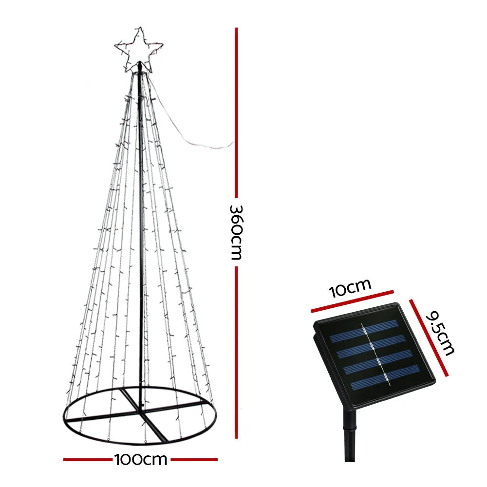 Solar Christmas Tree 3.6M 400 LED Xmas Tree Decor with 8