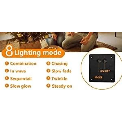 Solar Fairy Lights 200 Waterproof LED Outdoor with 8