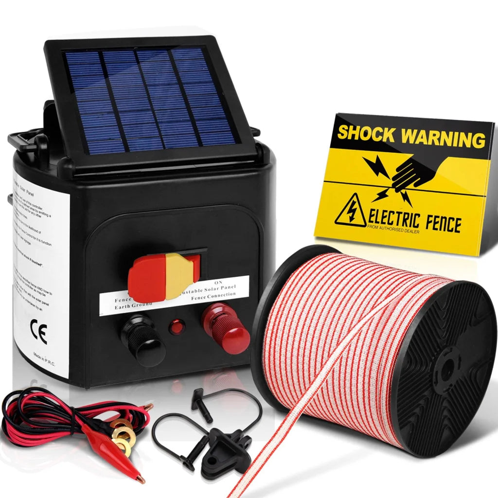 Solar Fence Energiser 3 km with 400 m Tape & 25 Insulators