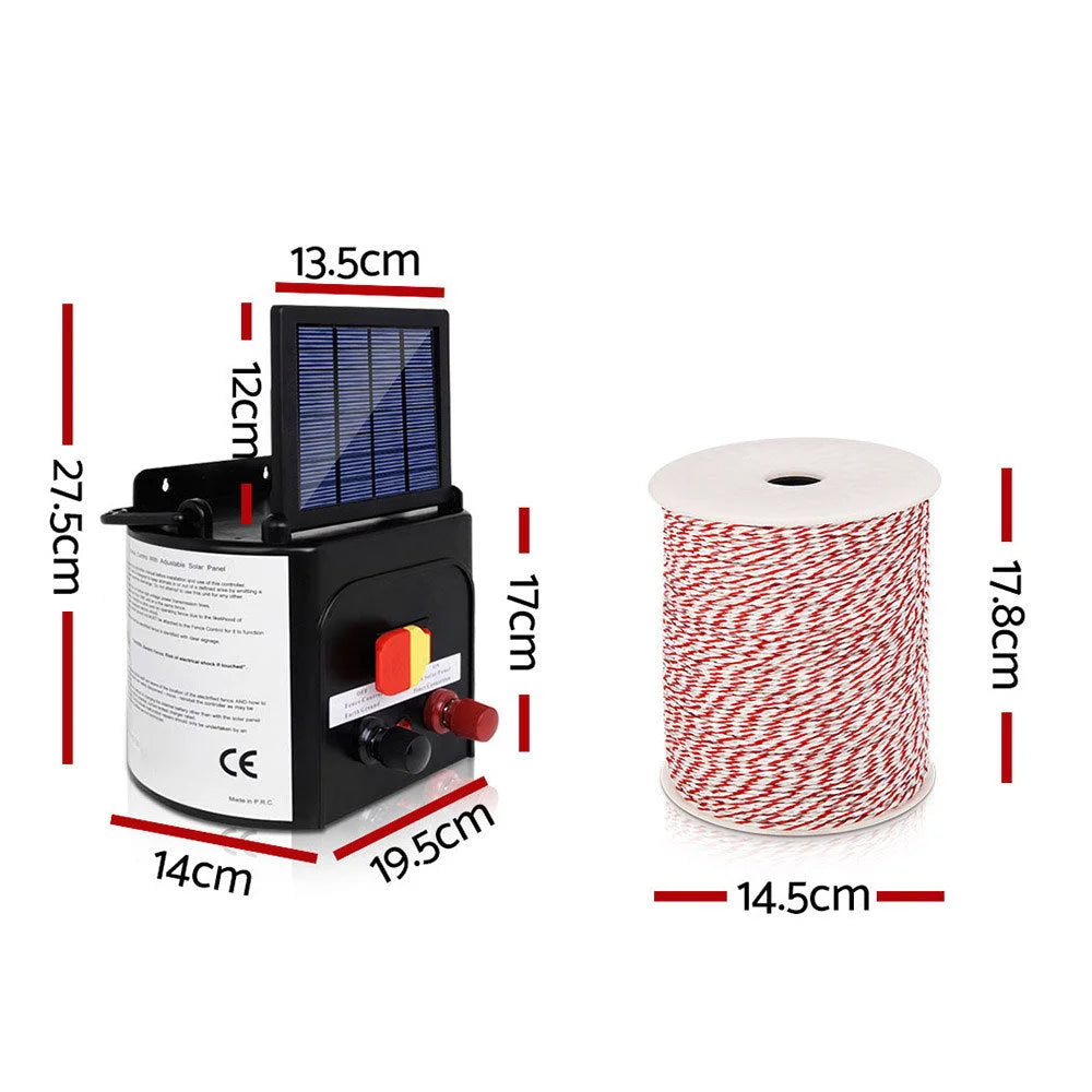 Solar Fence Energiser 3 km with 500 m Tape & 25 Insulators