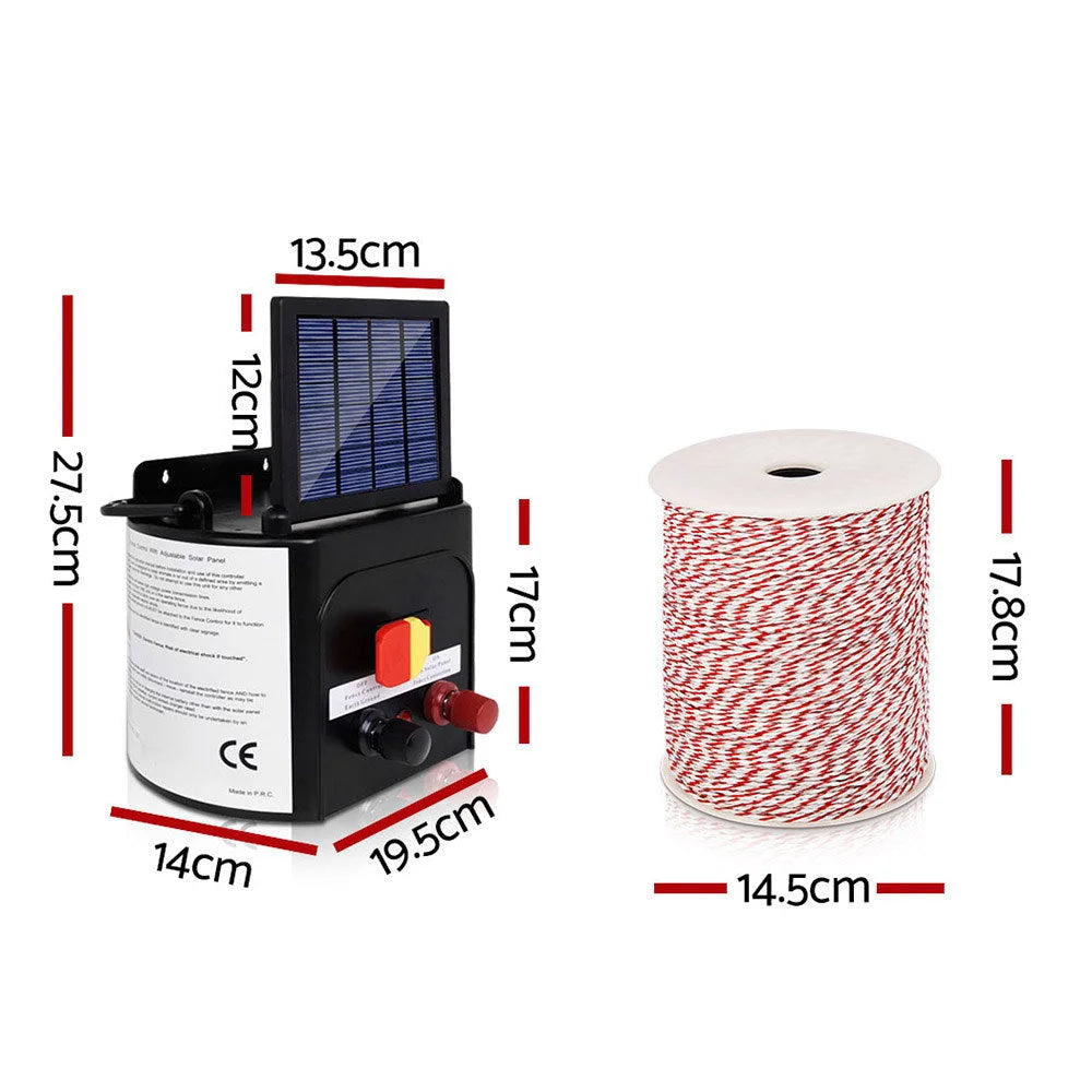 Solar Fence Energiser, 5 km with 500 m Tape and 25 Insulators