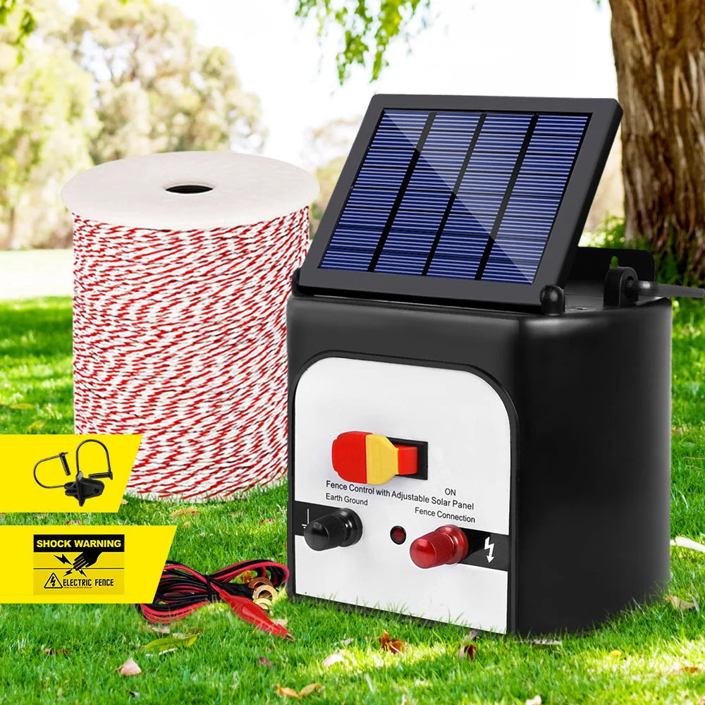 Solar Fence Energiser 8 km with 500 m Tape & 25 Insulators