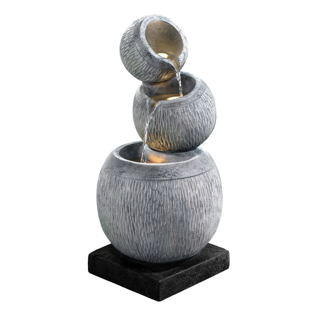 Solar Fountain Water Feature Bird Bath Garden LED Light