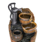 Solar fountain water with outdoor cascading hand pump design