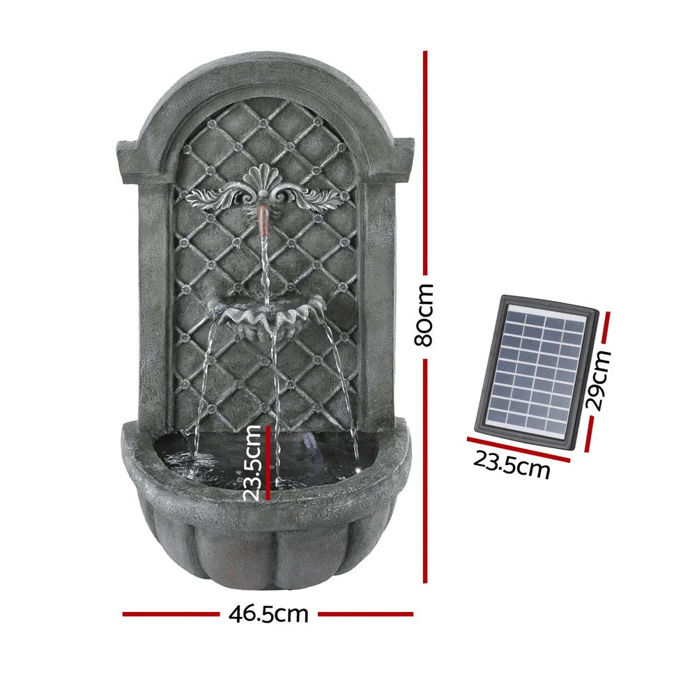 Solar Fountain Water Feature Wall Mount Garden Fountain