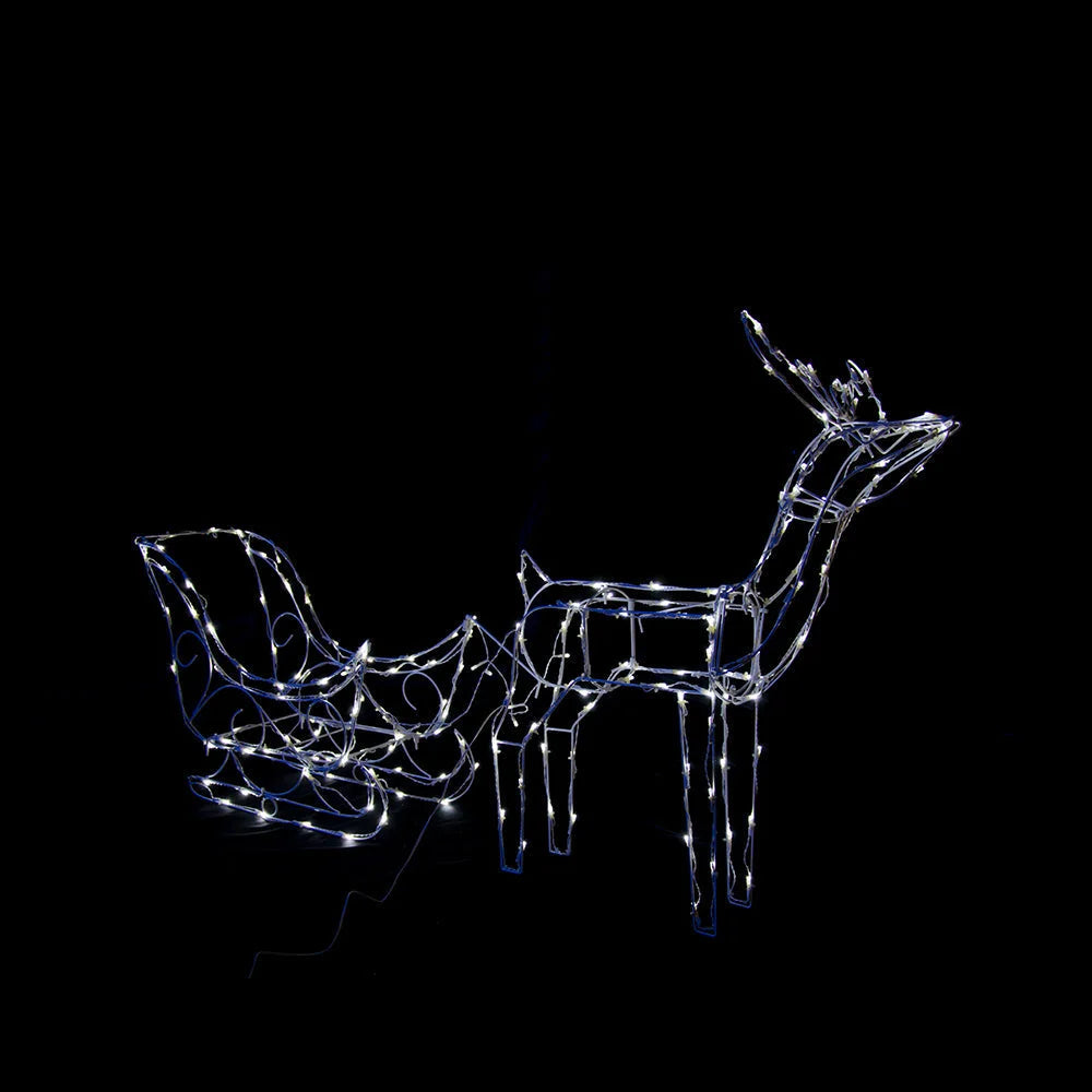 Solar LED Sleigh with Reindeer - 80 cm - Occasions >