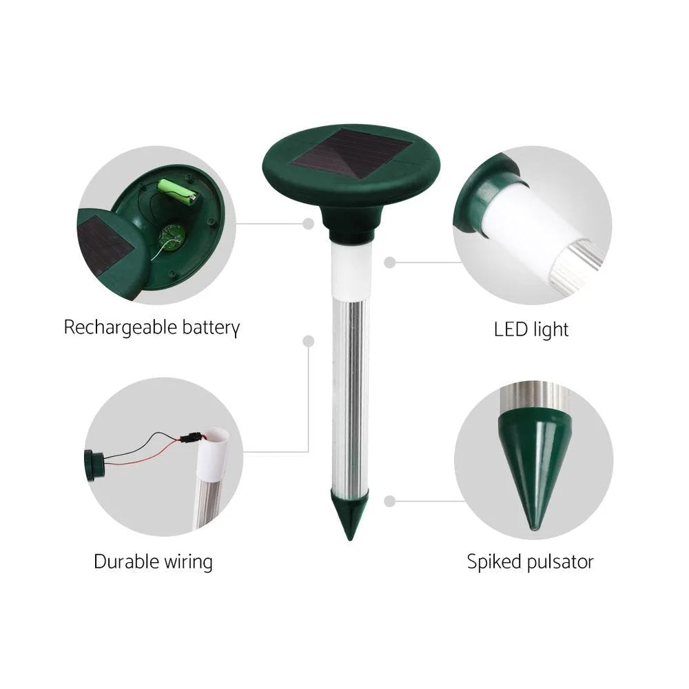 Solar LED Snake Repeller 4X Pulse Plus Ultrasonic Pest