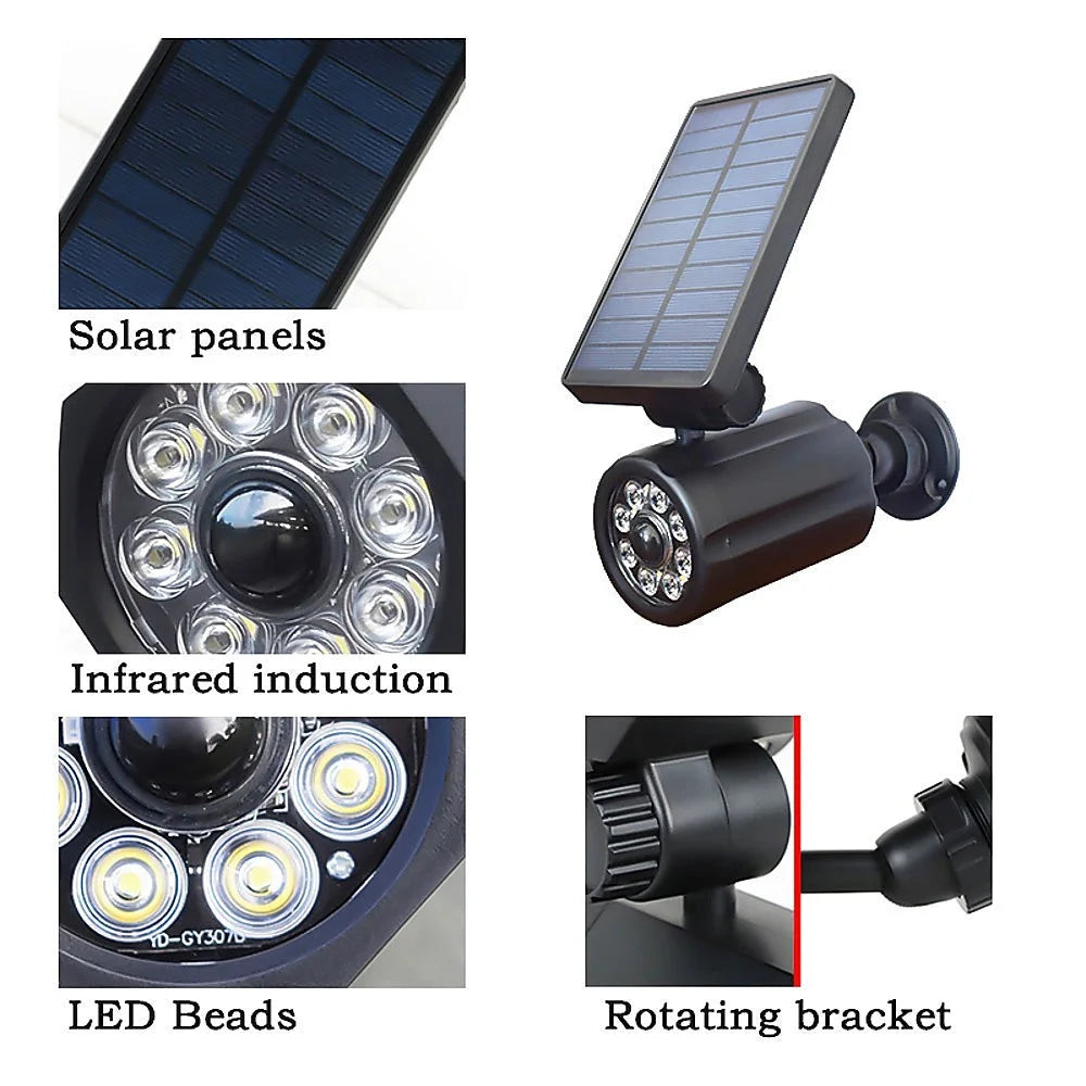 Solar LED Spotlight - Motion Activated Security Light