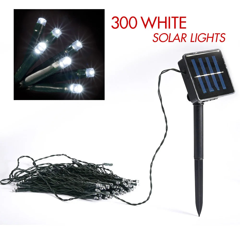 Solar LED String Lights 300 White - Home & Garden