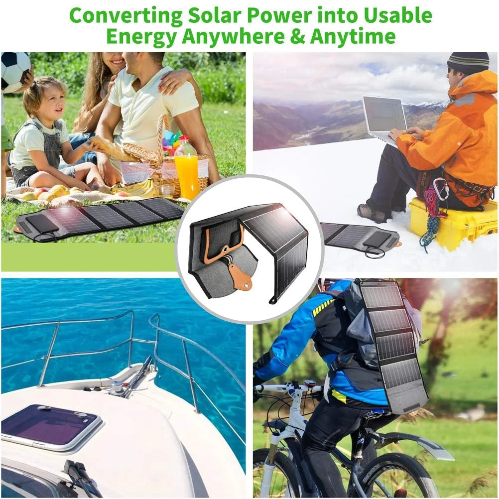Solar Panel Charger 22W Portable Waterproof Foldable Dual
